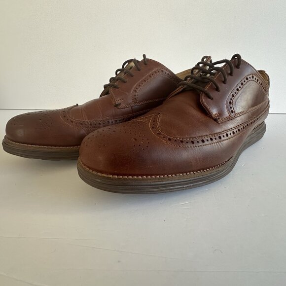 Cole Haan Mens Original Grand Wingtip Oxford Brown Shoes C27845 Sz 12 M - Picture 3 of 11